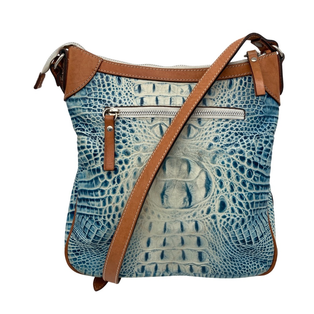 Cavalcanti Croc Embossed Leather Crossbody Bag Made in Italy